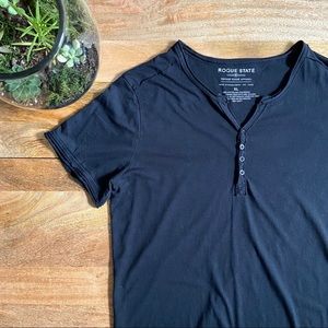 Rogue State Raw Edge Henley Tee Size XL